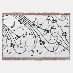 Trendy Music Design Throw Blanket