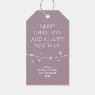 Trendy - Muted Grey Lavender - Snowflake Gift Tags