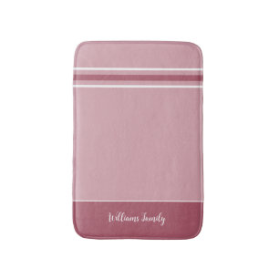Trendy Muted Pink - Stripes Bath Mat