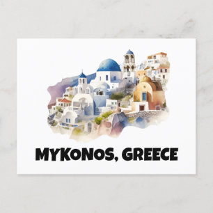 Trendy Mykonos Greece Vintage Travel  Postcard
