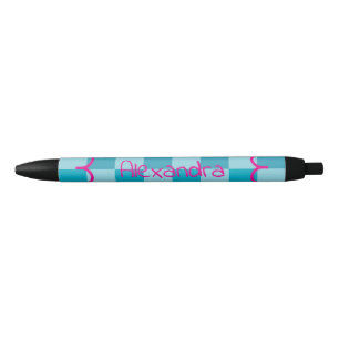 Trendy Name Template Sticker Black Ink Pen