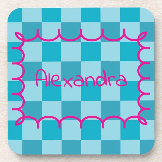 Trendy Name Template Sticker Coaster (Front)