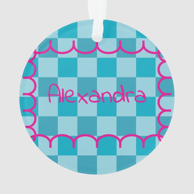 Trendy Name Template Sticker Ornament (Back)