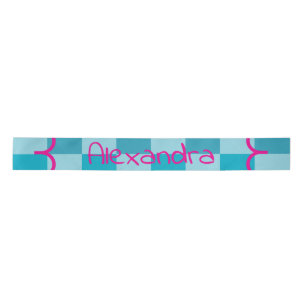Trendy Name Template Sticker Satin Ribbon