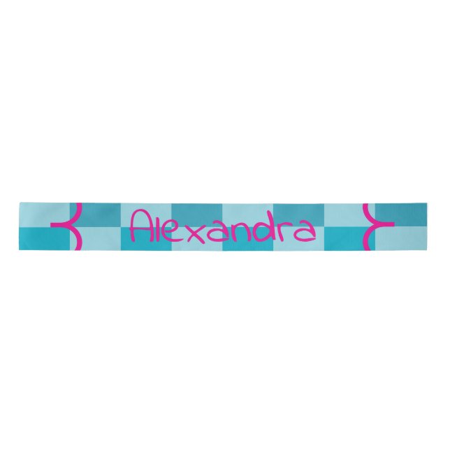 Trendy Name Template Sticker Satin Ribbon (Front)