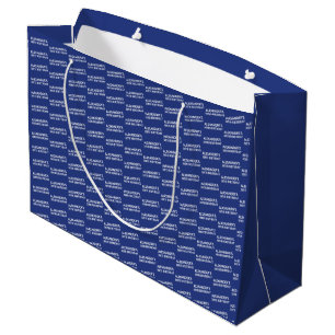 Trendy Navy blue 30th Birthday Name Large Gift Bag