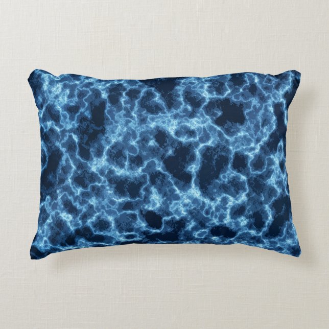 Trendy Navy Blue Abstract Pattern Decorative Cushion (Front)