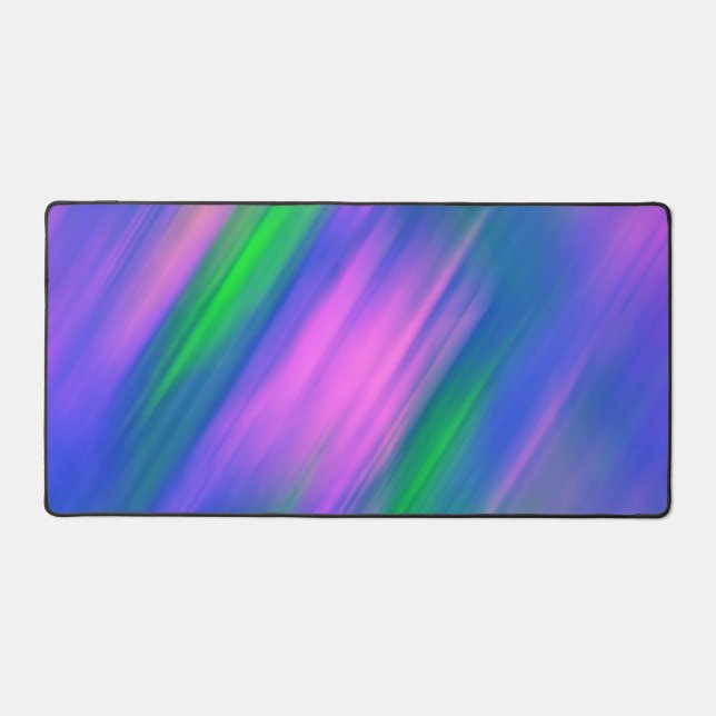 Trendy Neon Bright Blue green pink Abstract  Desk Mat (Front)