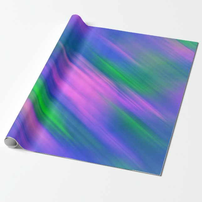 Trendy Neon Bright Blue green pink Abstract  Wrapping Paper (Unrolled)