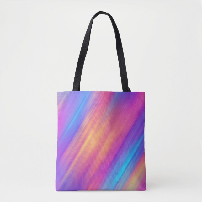 Trendy Neon Bright Blue Pink Yellow Abstract  Tote Bag (Front)