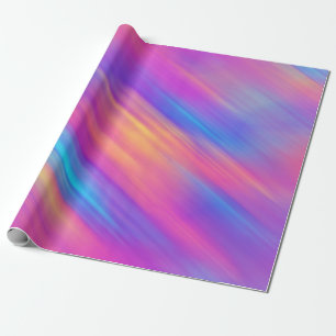 Trendy Neon Bright Blue Pink Yellow Abstract  Wrapping Paper