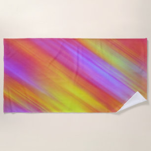 Trendy Neon Bright Red Pink Yellow Abstract  Beach Towel