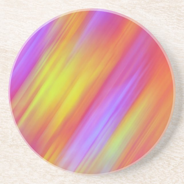 Trendy Neon Bright Red Pink Yellow Abstract  Coaster (Front)