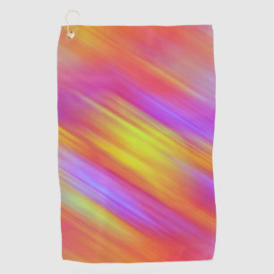 Trendy Neon Bright Red Pink Yellow Abstract Golf Towel