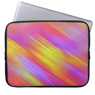 Trendy Neon Bright Red Pink Yellow Abstract  Laptop Sleeve