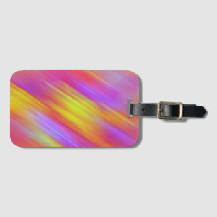 Trendy Neon Bright Red Pink Yellow Abstract  Luggage Tag