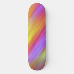 Trendy Neon Bright Red Pink Yellow Abstract Skateboard