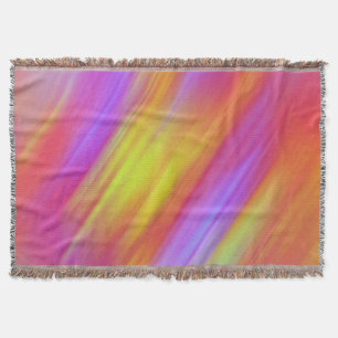 Trendy Neon Bright Red Pink Yellow Abstract Throw Blanket