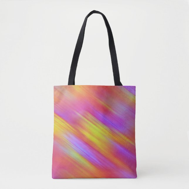 Trendy Neon Bright Red Pink Yellow Abstract  Tote Bag (Front)