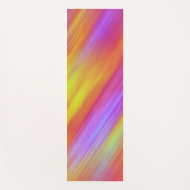 Trendy Neon Bright Red Pink Yellow Abstract  Yoga Mat (Front)