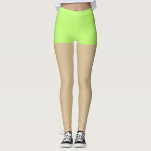 Trendy neon faske shorts for teens l Green Leggings