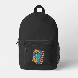 Trendy Neon Floral Ghost Halloween Printed Backpack