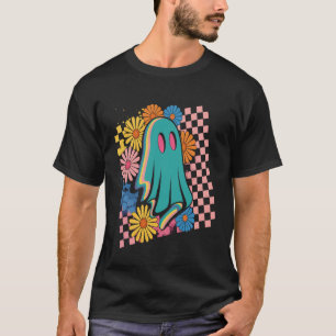 Trendy Neon Floral Ghost Halloween T-Shirt