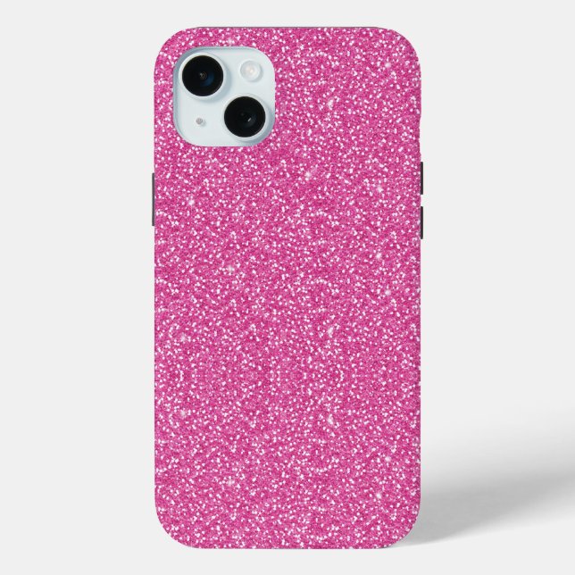 Trendy Neon Hot Pink Glitter Case-Mate iPhone Case (Back)