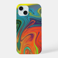 Trendy neon orange red blue yellow green Abstract