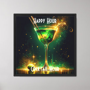 Trendy Neon Party Time Personalised Canvas Print