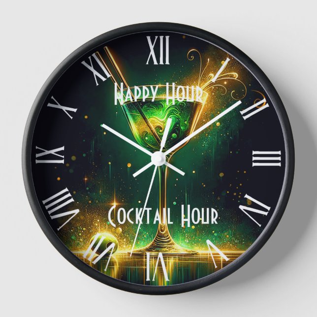 Trendy Neon Party Time Personalised Clock (Front)