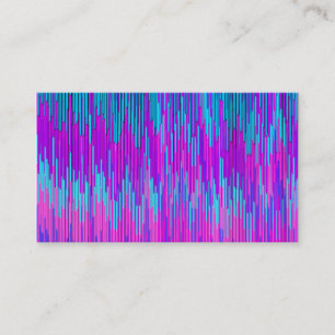 Trendy Neon Pink Teal ZigZag Chevron Pattern Art Business Card