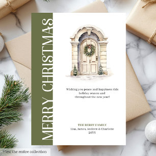 Trendy Neutral Christmas Door Holiday Greeting