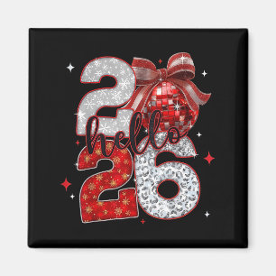Trendy New Year’s Eve Hello 2026 Happy New Year Fa Magnet