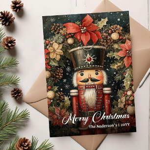 Trendy nostalgic Christmas nutcracker printable Holiday Card