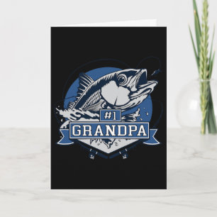 Trendy Number 1 Grandpa Fishing Logo Card