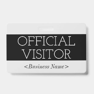 Trendy "OFFICIAL VISITOR" Badge ID Badge