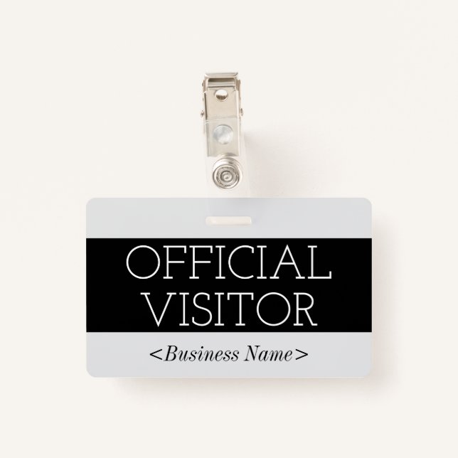 Trendy "OFFICIAL VISITOR" Badge ID Badge (Back with Clip)