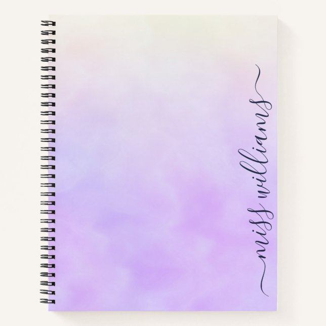 Trendy Ombre Calligraphy Monogram Journal (Front)
