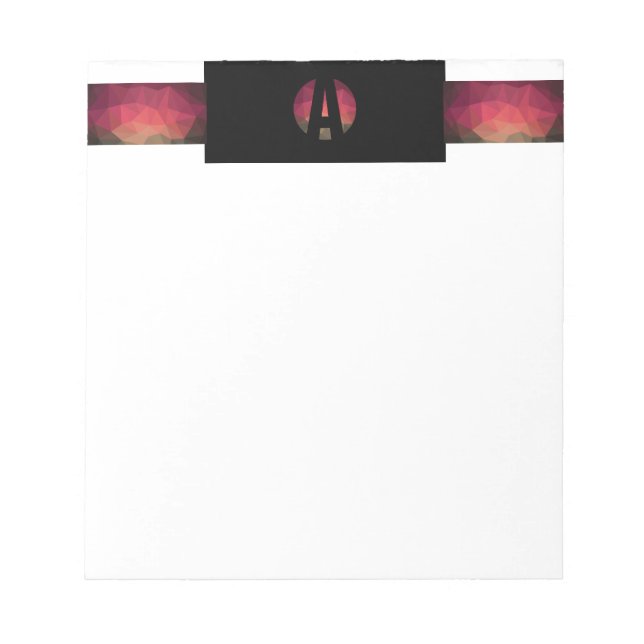 Trendy ombre colourful design initial notepad (Front)