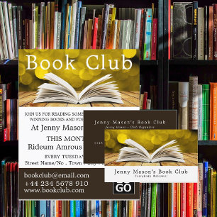 Trendy Open Book, Book Club Advertising Flyer
