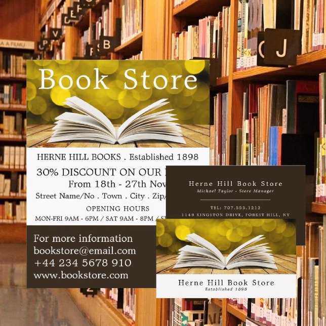 Trendy Open Book, Book Store Advertising Flyer (Creator Uploaded)