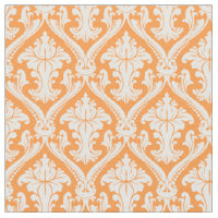 Trendy Orange Baroque Damask Pattern