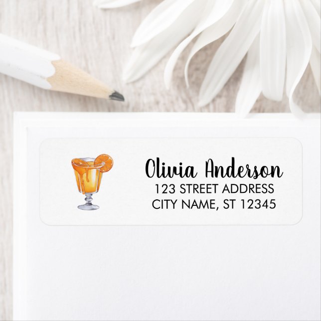 Trendy Orange Juice  Return Address Label        (Insitu)