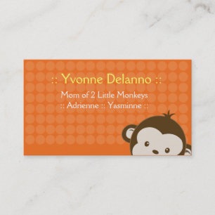 Trendy Orange Monkey Business / Mummy Calling Card