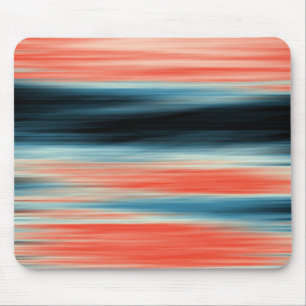 Trendy Orange Red Blue Stripes Mouse Pad