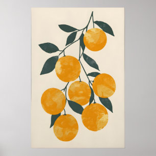 Trendy Oranges Digital Art Print - Minimalist Home