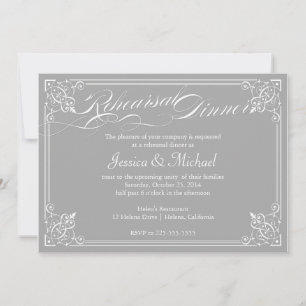 Trendy Ornamental Rehearsal Dinner Invitation