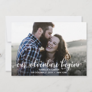 TRENDY OUR ADVENTURE BEGINS PHOTO SAVE THE DATE