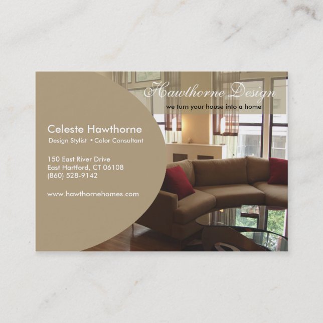 Trendy Ovale Profile Business Card (Front)